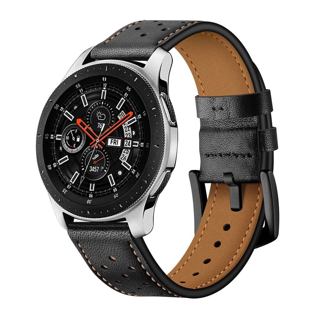 Tech-Protect Leder Samsung Galaxy Watch 46mm Schwarz - 1