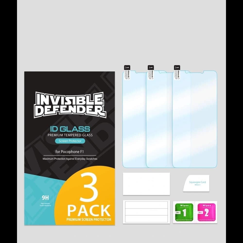 Hartglas-Set Ringke ID Glass Pocophone F1 0.33mm 3er Pack - 9