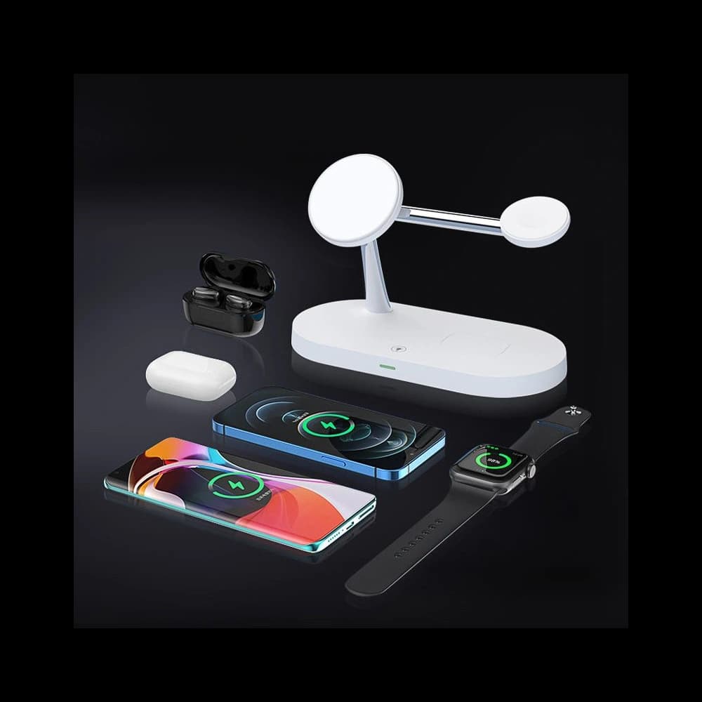 Kabelloses Ladegerät Tech-Protect A12 3in1 Magnetisches MagSafe Wireless Charger Weiß - 6