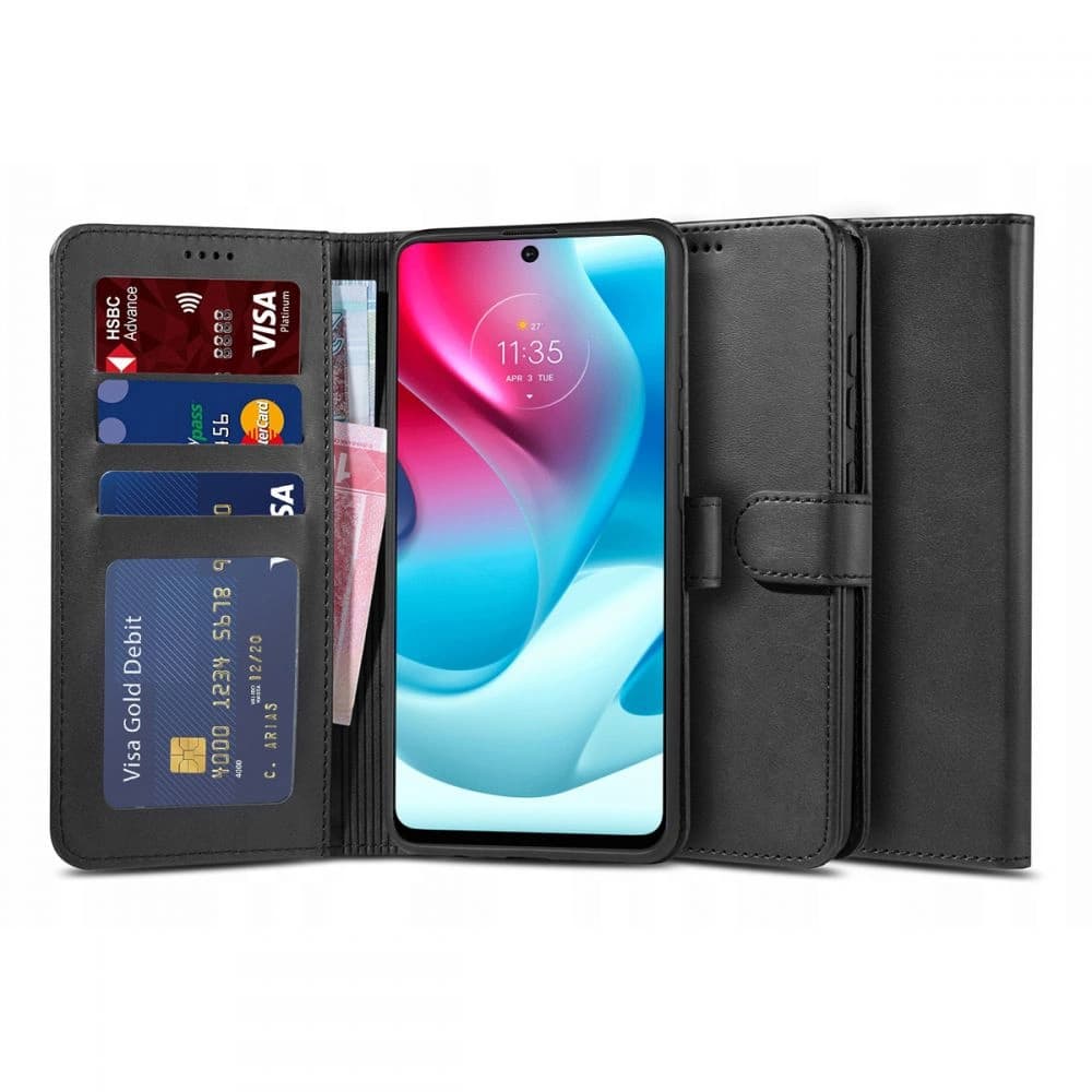 Case Tech-Protect Wallet 2 Motorola Moto G60s Schwarz - 1