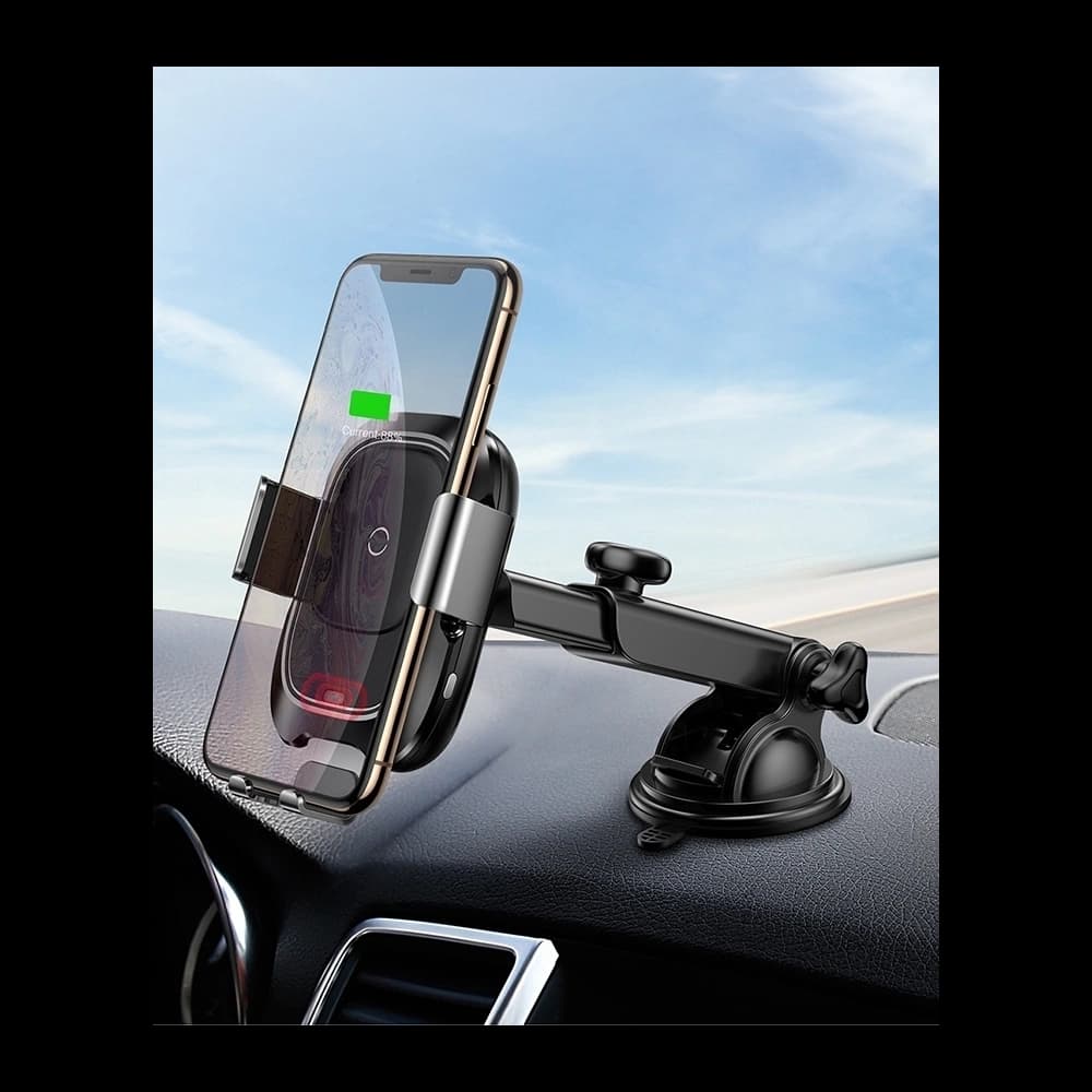 Baseus Intelligent Auto Lock Air Vent Wireless Charger Car Mount Dashboard - 2