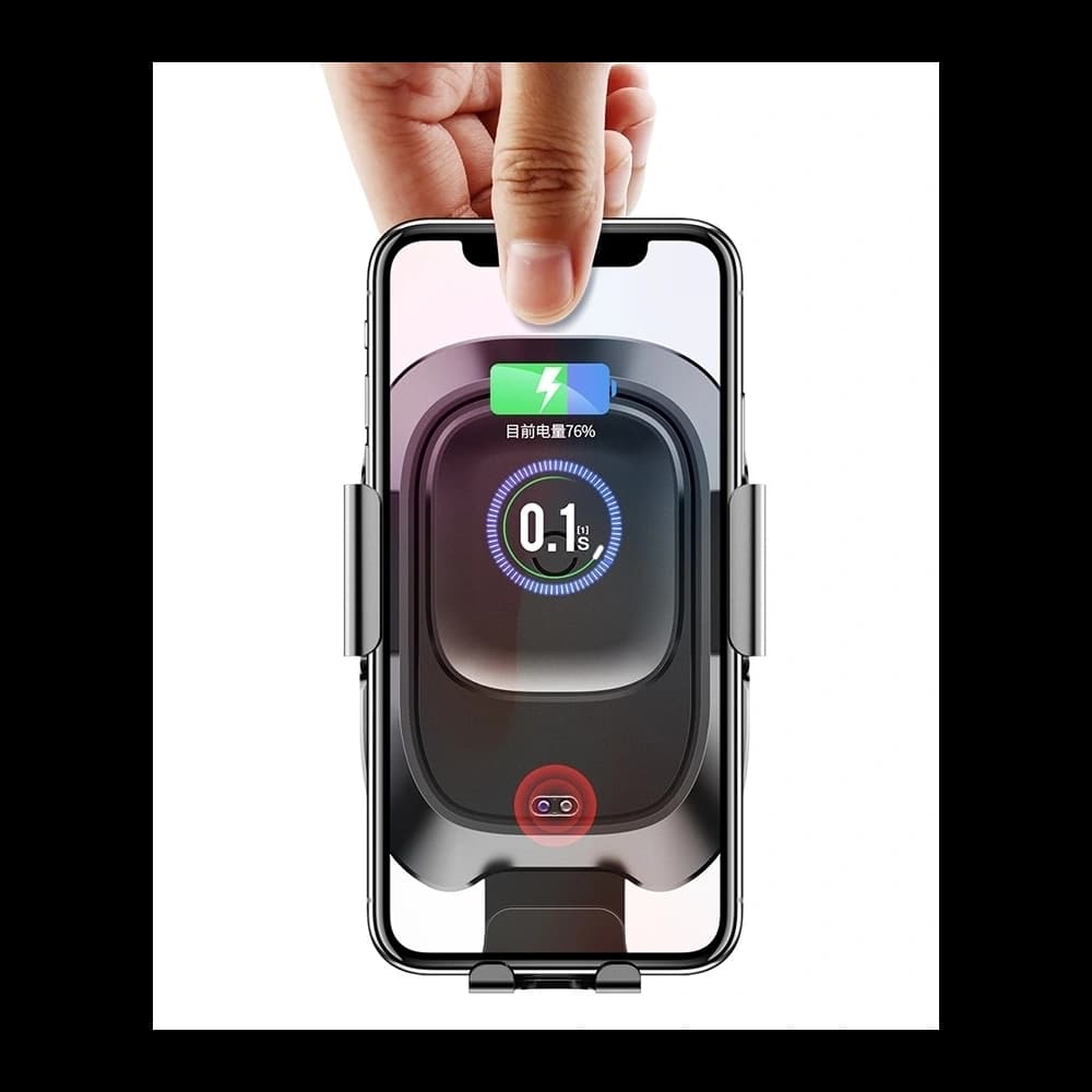 Baseus Intelligent Auto Lock Air Vent Wireless Charger Car Mount Dashboard - 3
