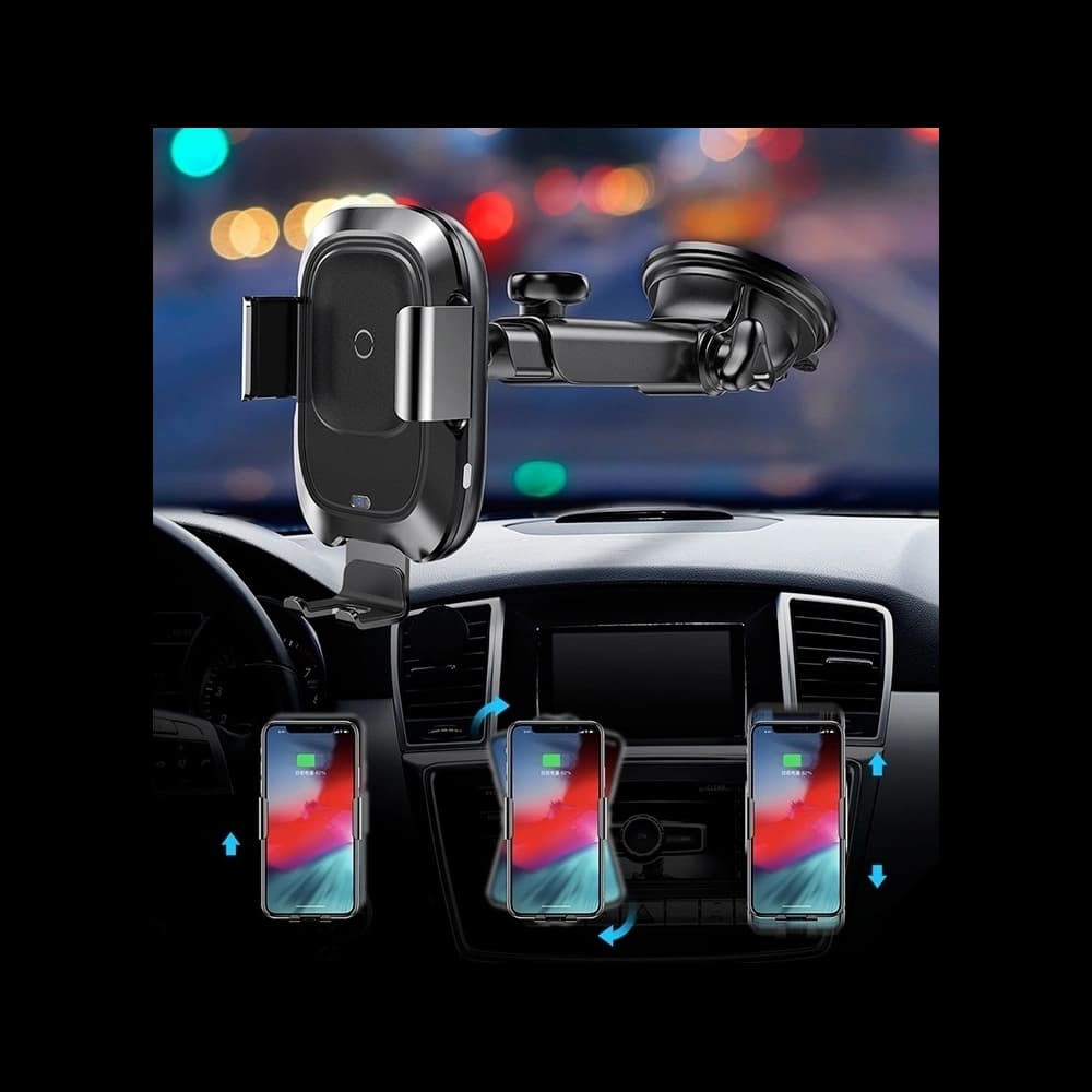 Baseus Intelligent Auto Lock Air Vent Wireless Charger Car Mount Dashboard - 10
