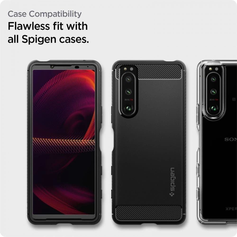 Gehärtetes Glas Spigen GLAS.tR Slim AlignMaster Sony Xperia 5 III Schwarz - 6