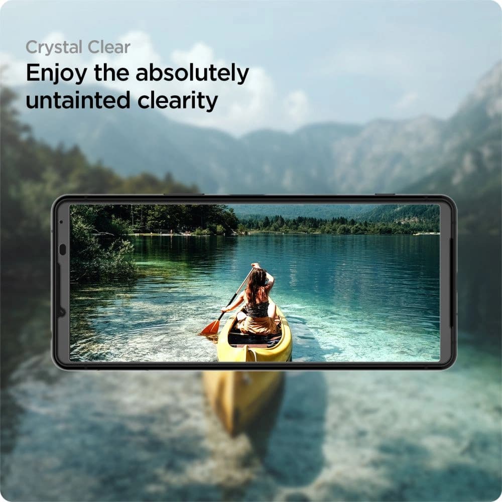 Gehärtetes Glas Spigen GLAS.tR Slim AlignMaster Sony Xperia 5 III Schwarz - 7