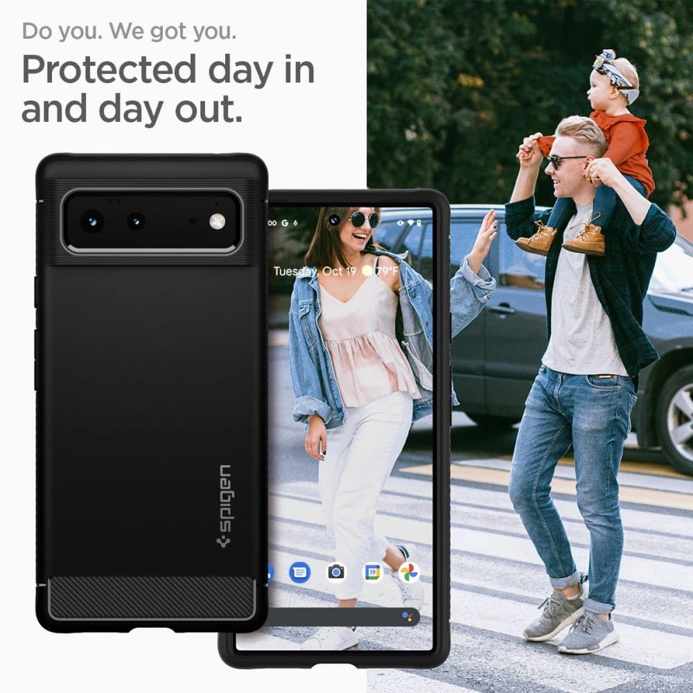 Case Spigen Rugged Armor Google Pixel 6 Matt Schwarz - 14