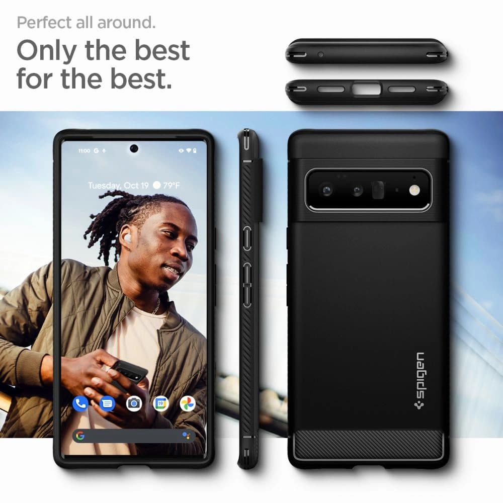 Case Spigen Rugged Armor Google Pixel 6 Pro Matt Schwarz - 9