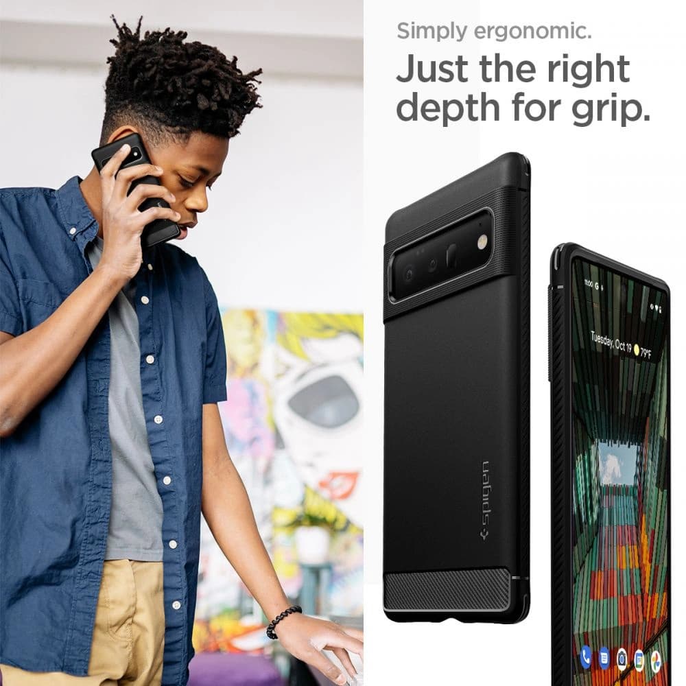 Case Spigen Rugged Armor Google Pixel 6 Pro Matt Schwarz - 12