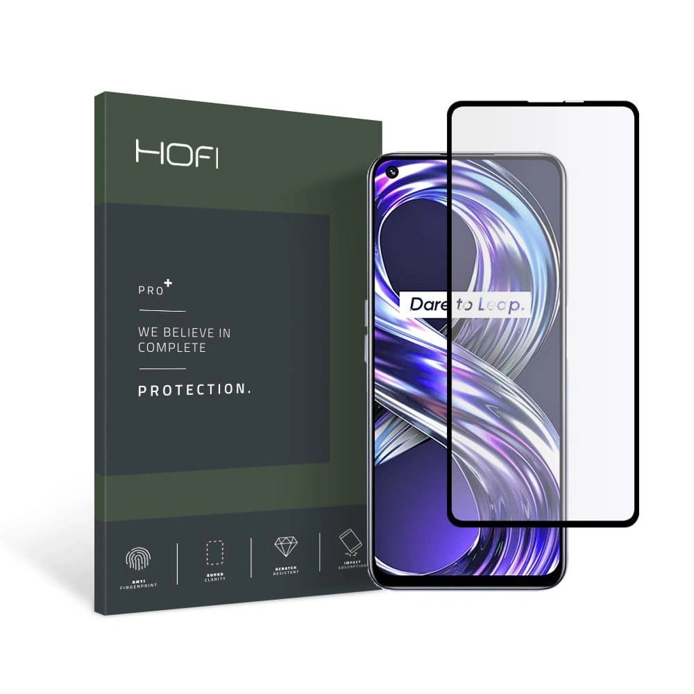 Gehärtetes Glas Hofi Glass Pro+ Realme 8i Schwarz - 1