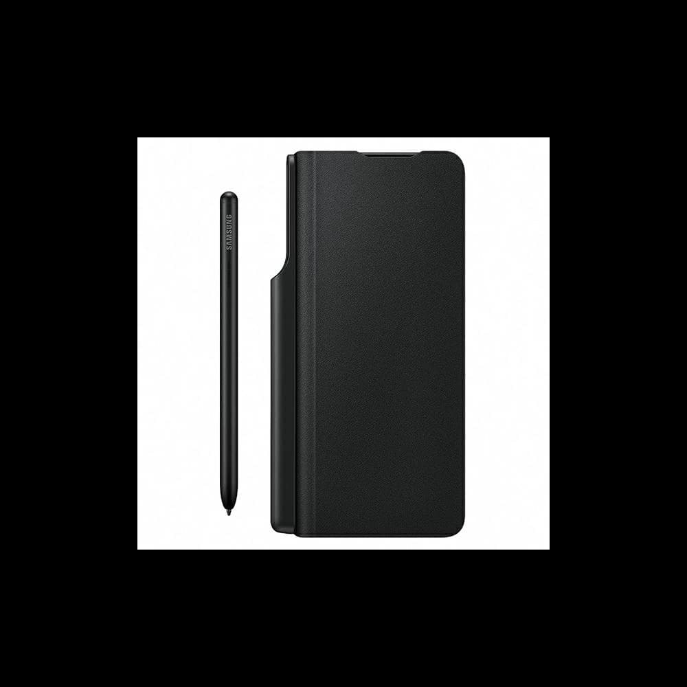 Samsung Galaxy Z Fold 3 EF-FF92PCBEGEE black Leather Flip Cover with Pen - 1