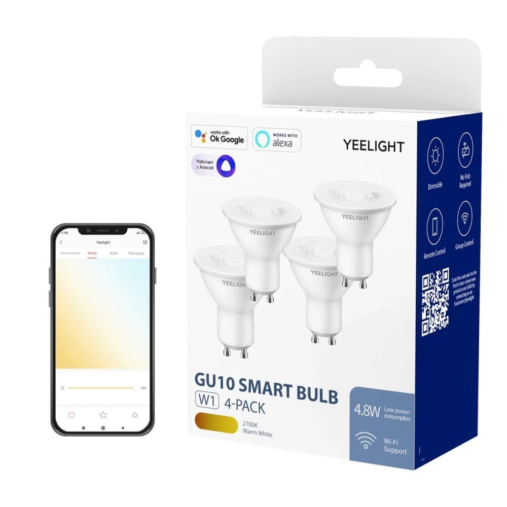 Yeelight GU10 Dimmable Bulb (White) 4pcs - 1