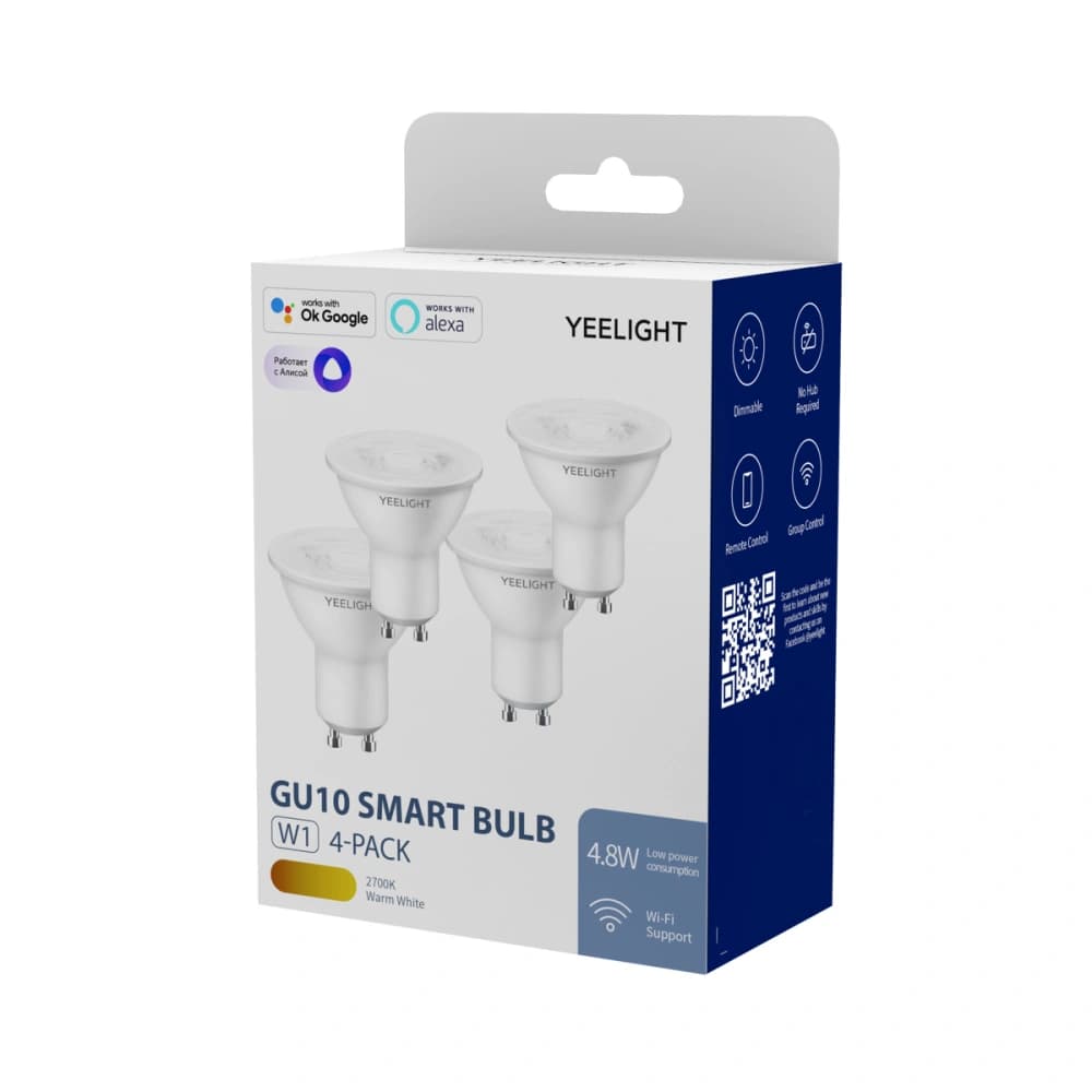 Yeelight GU10 Dimmable Bulb (White) 4pcs - 6
