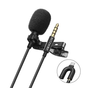 Blitzwolf BW-CM1 Krawattenmikrofon mit Clip, AUX, USB-C, 1.5m