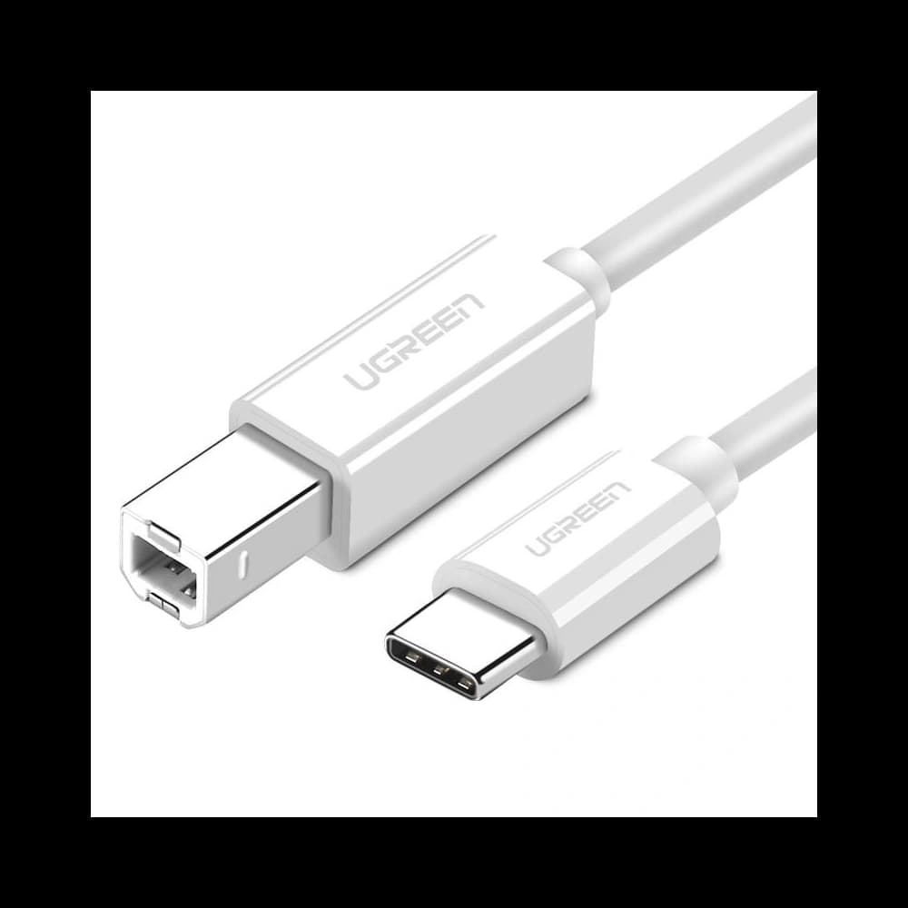 USB 2.0 C-B UGREEN US241 to 1.5m printer cable (white) - 1