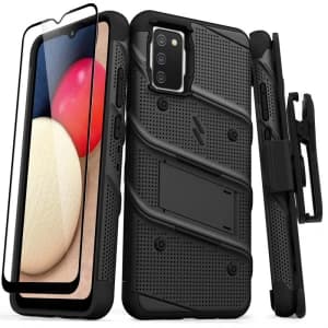 Etui ZIZO BOLT Series Samsung Galaxy A02S + szkło (czarny)