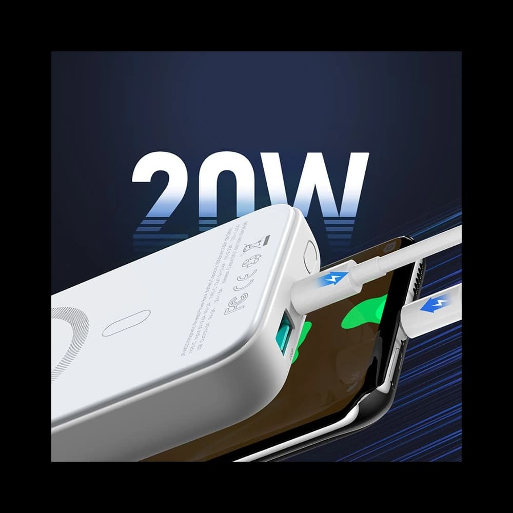 Joyroom Powerbank mit induktiver Aufladung JR-W020 Magnetic MagSafe Wireless 10000mAh Schwarz - 4