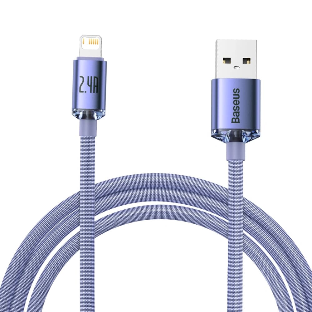 Baseus USB zu Lightning Kabel Crystal, 2.4A, 2m (lila) - 1
