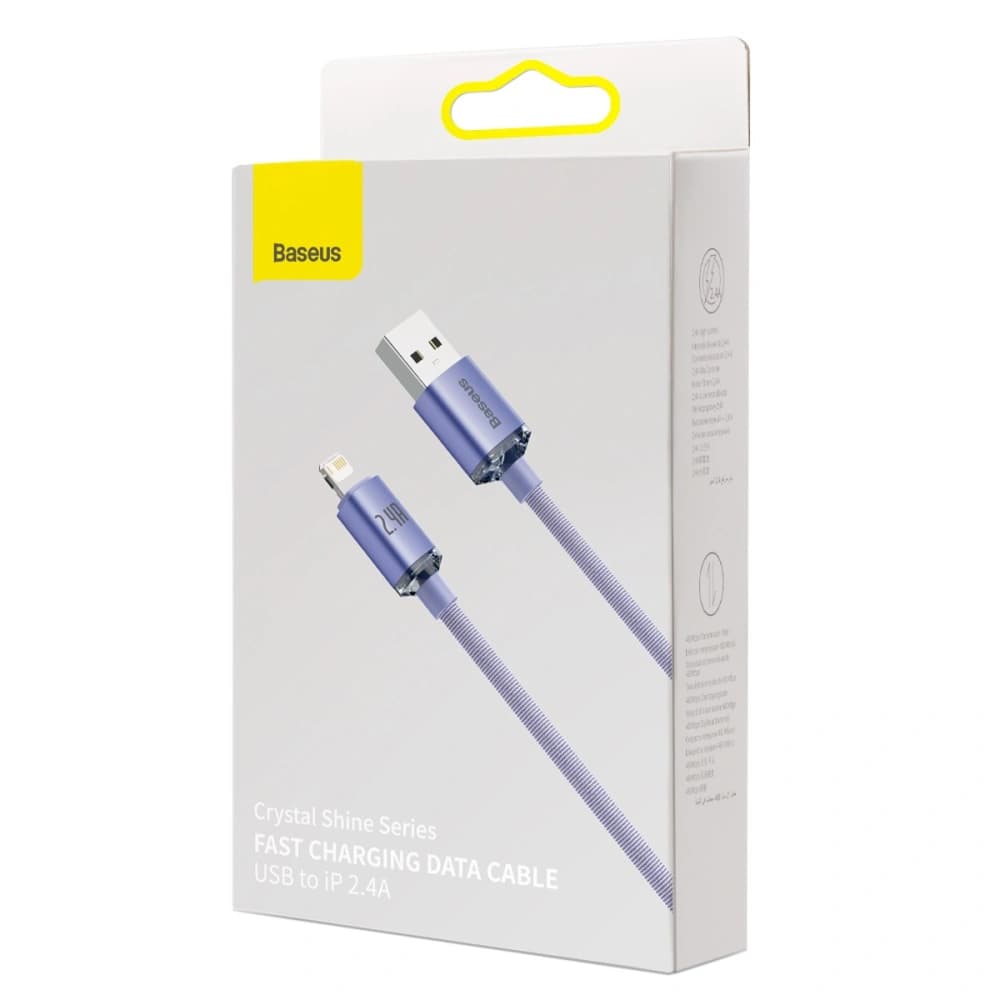 Baseus USB zu Lightning Kabel Crystal, 2.4A, 2m (lila) - 4