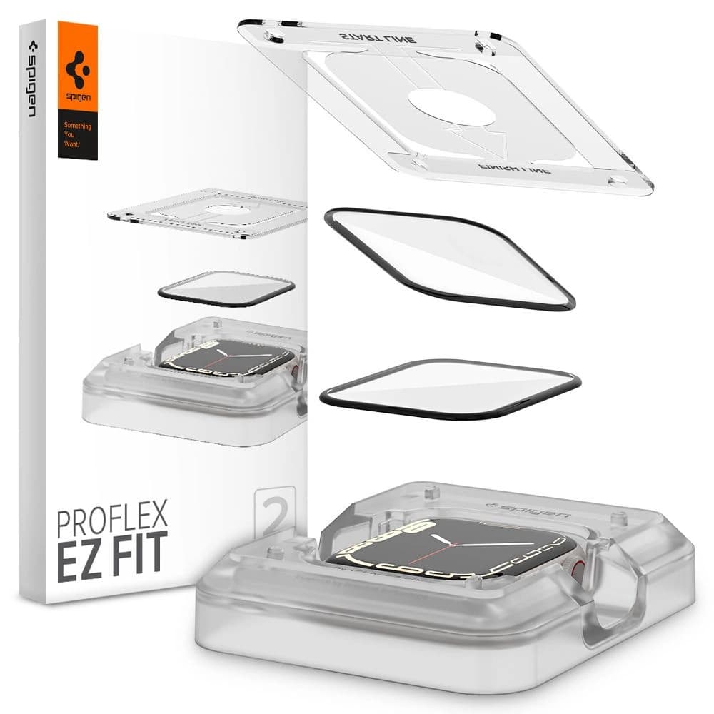 Hybrid glass Spigen Proflex ez Fit Apple Watch 4/5/6/7/8/9/SE 44/45mm [2 PACK] - 1