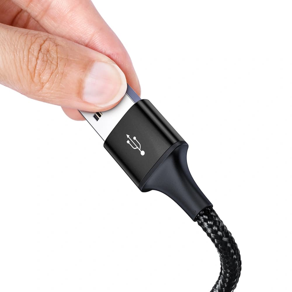 USB 3in1 Kabel Baseus Rapid Series, USB zu micro USB / USB-C / Lightning, 3.5A, 1.2m (schwarz) - 3
