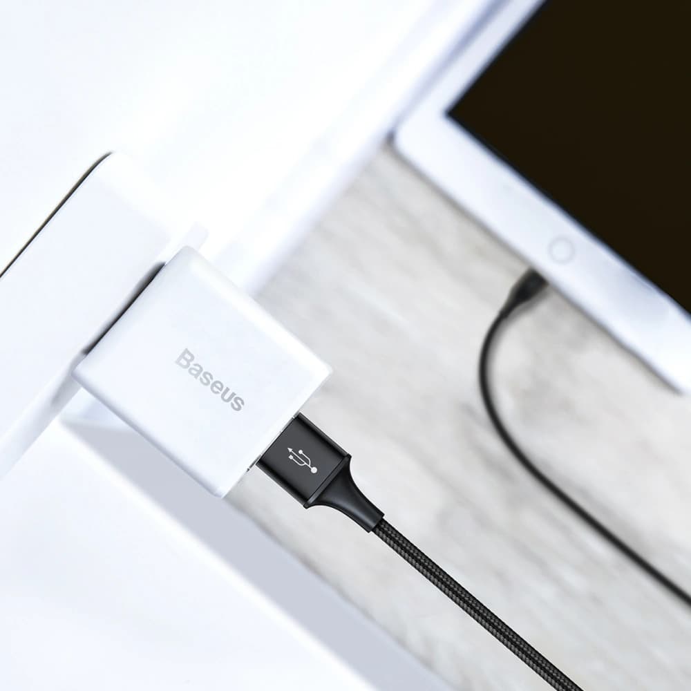 USB 3in1 Kabel Baseus Rapid Series, USB zu micro USB / USB-C / Lightning, 3.5A, 1.2m (schwarz) - 8