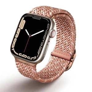 UNIQ Aspen Apple Watch 4/5/6/7/SE/8/9/10 40/41/42mm Geflochten DE rosa/zitronenpink