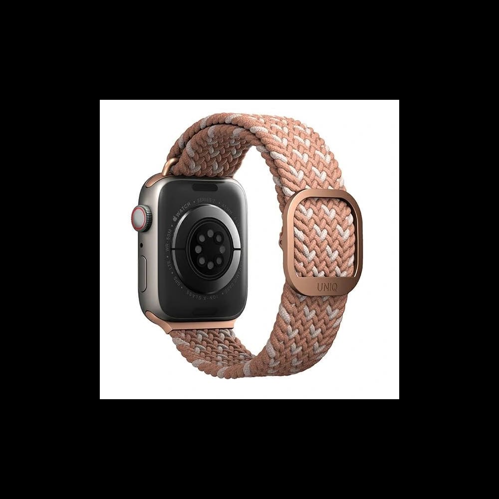 UNIQ Aspen strap Apple Watch 4/5/6/7/SE/8/9/10 40/41/42mm Braided DE pink/citrus pink - 2