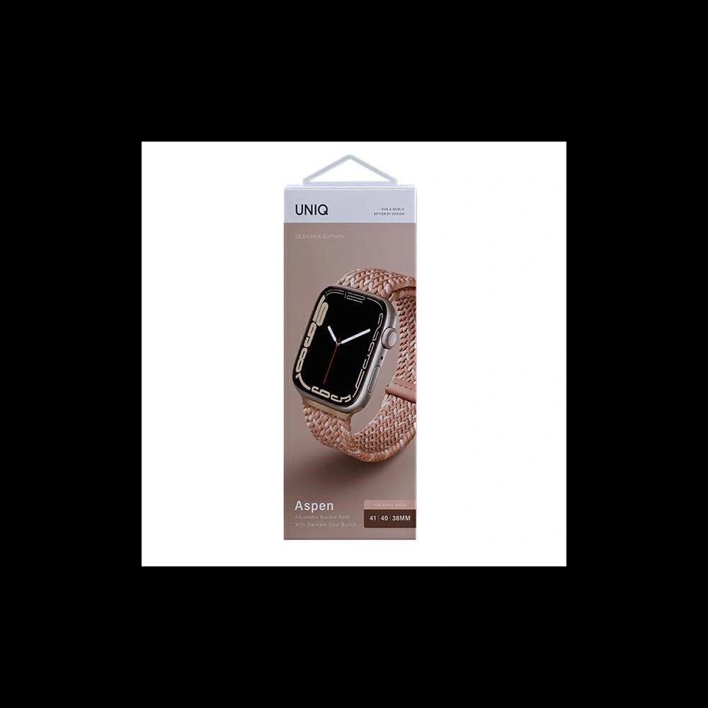 UNIQ Aspen strap Apple Watch 4/5/6/7/SE/8/9/10 40/41/42mm Braided DE pink/citrus pink - 4