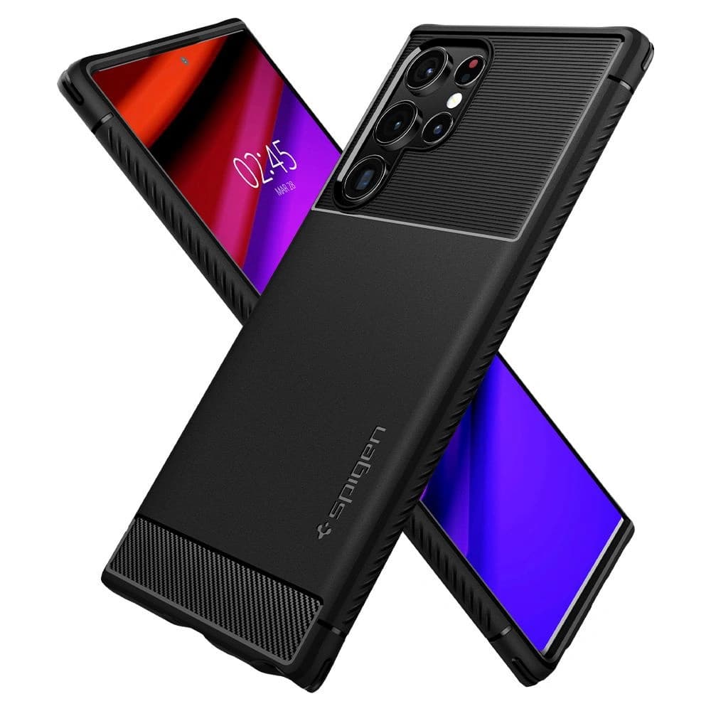 Case Spigen Rugged Armor Samsung Galaxy S22 Ultra Matt Schwarz - 8