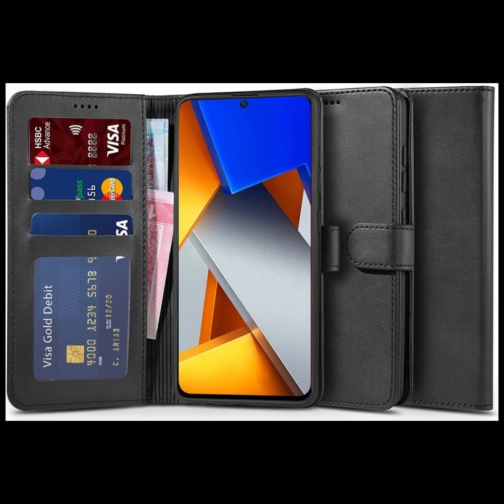 Case Tech-Protect Wallet POCO M4 Pro LTE Schwarz - 1