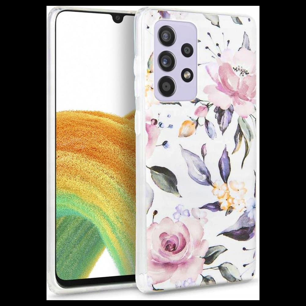 Case Tech-Protect Floral Samsung Galaxy A33 5G Weiß - 1