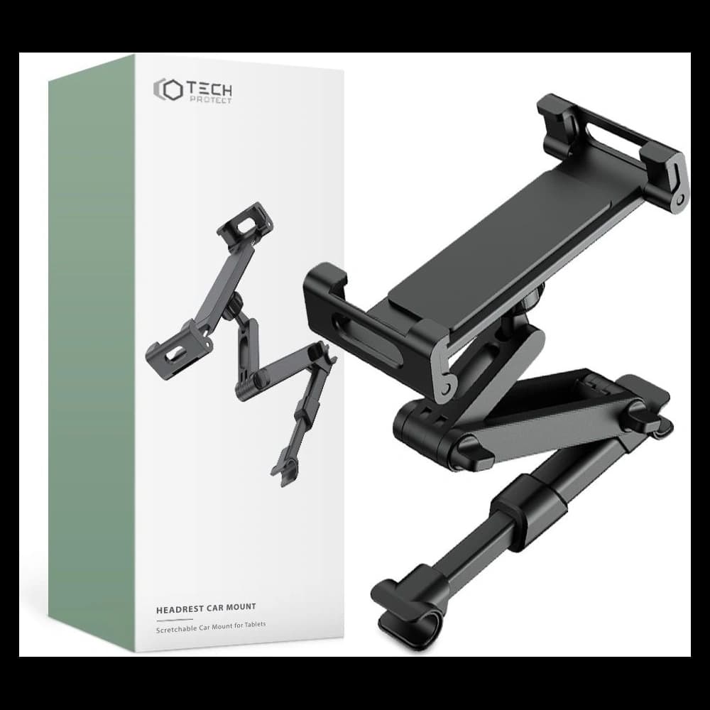 Tech-Protect Stretchable Headrest Car Mount Black - 1