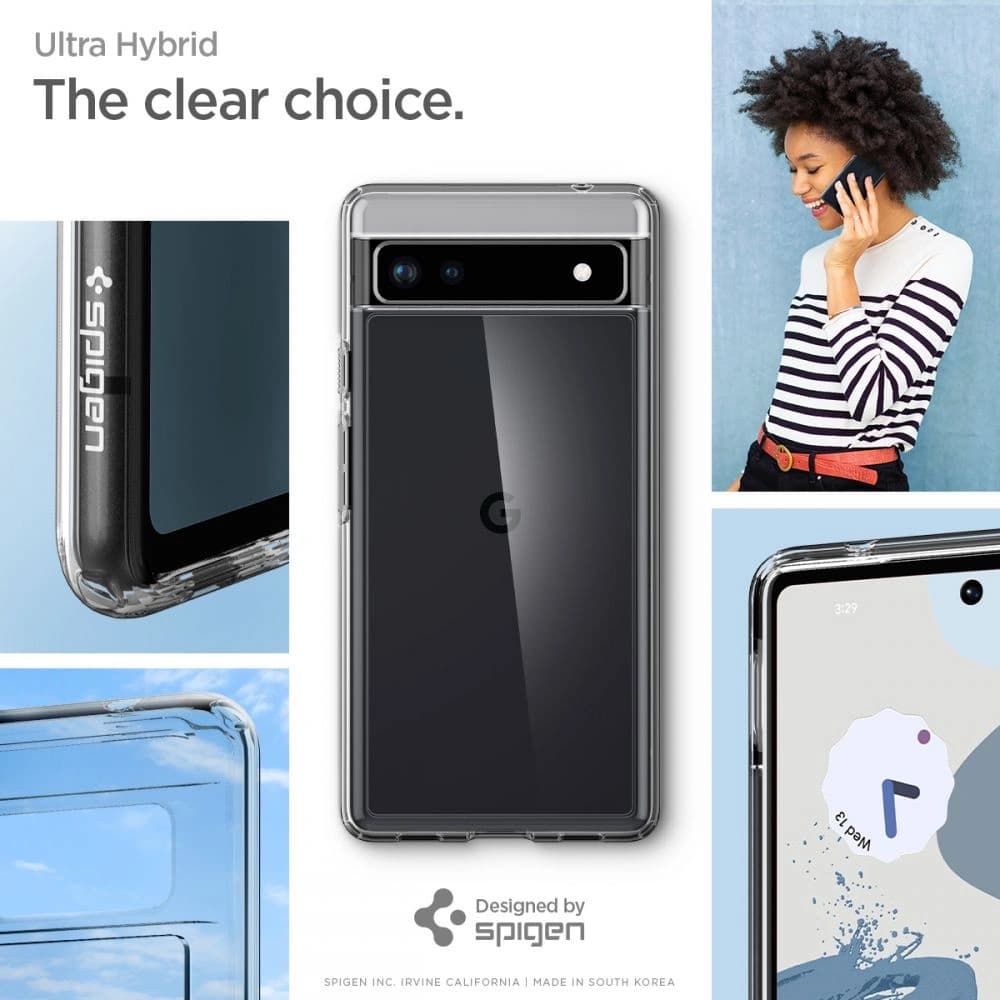Case Spigen Ultra Hybrid Google Pixel 6a Crystal Clear - 7