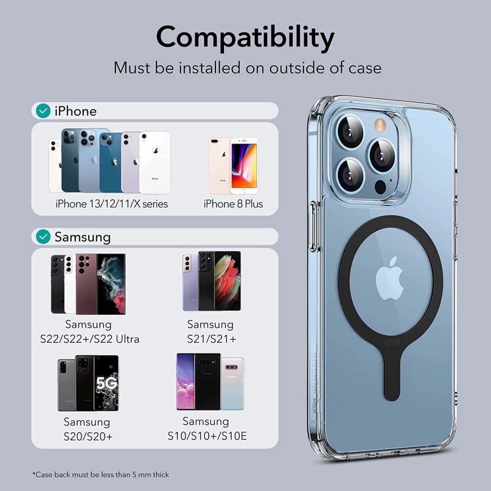 Magnetische Ringe ESR Halolock MagSafe Universeller Magnetring Schwarz [2 PACK] - 9