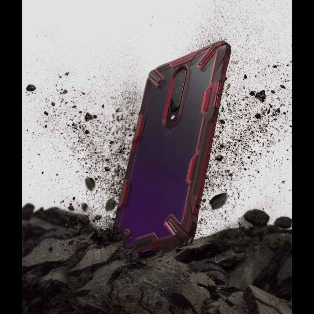 Case Ringke Fusion-X OnePlus 7 Pro Rubinrot - 3