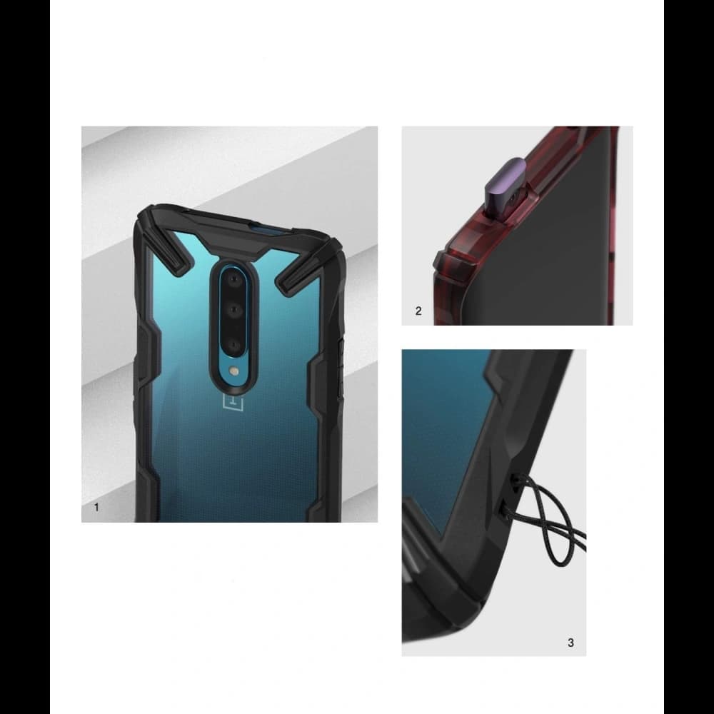 Case Ringke Fusion-X OnePlus 7 Pro Schwarz - 2