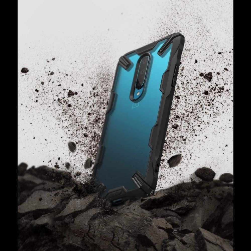 Case Ringke Fusion-X OnePlus 7 Pro Schwarz - 4