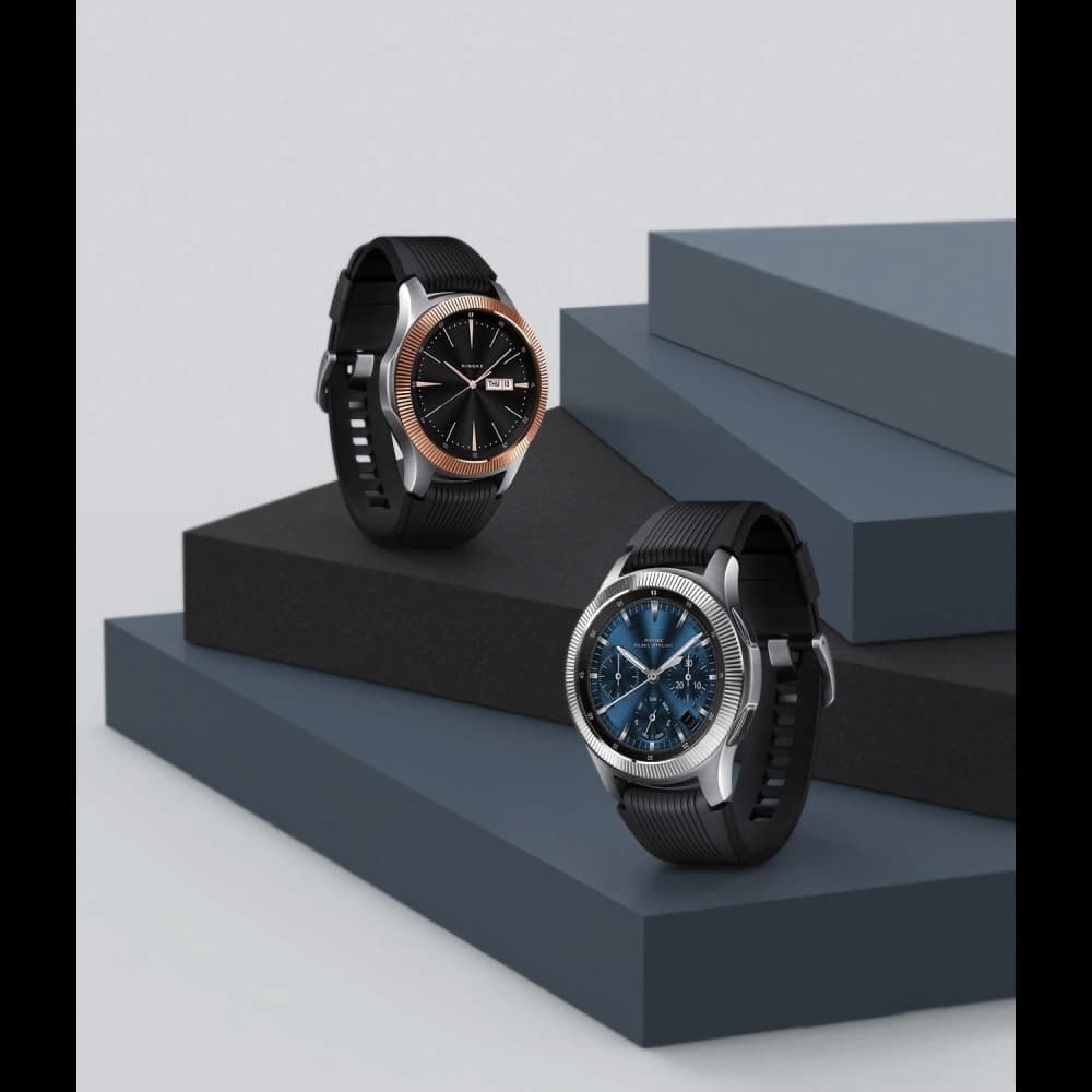 Tachymeterabdeckung Ringke Samsung Galaxy Gear S3/Watch 46mm gestreiftes Edelstahl silber GW-46-12 - 2