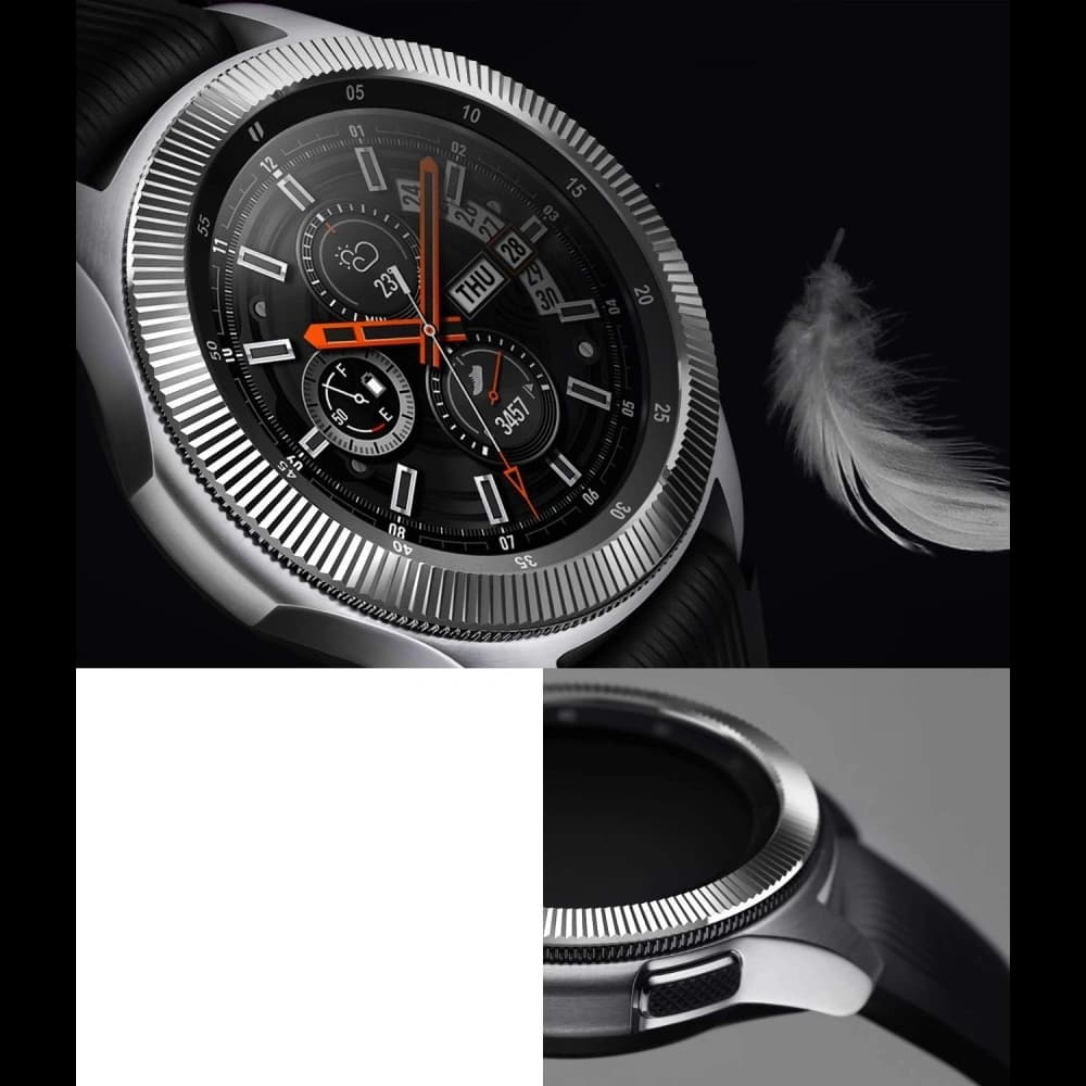 Tachymeterabdeckung Ringke Samsung Galaxy Gear S3/Watch 46mm gestreiftes Edelstahl silber GW-46-12 - 3