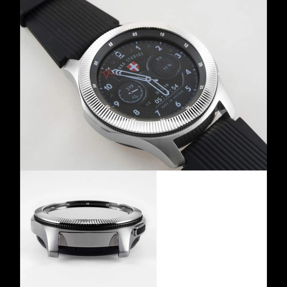 Tachymeterabdeckung Ringke Samsung Galaxy Gear S3/Watch 46mm gestreiftes Edelstahl silber GW-46-12 - 4
