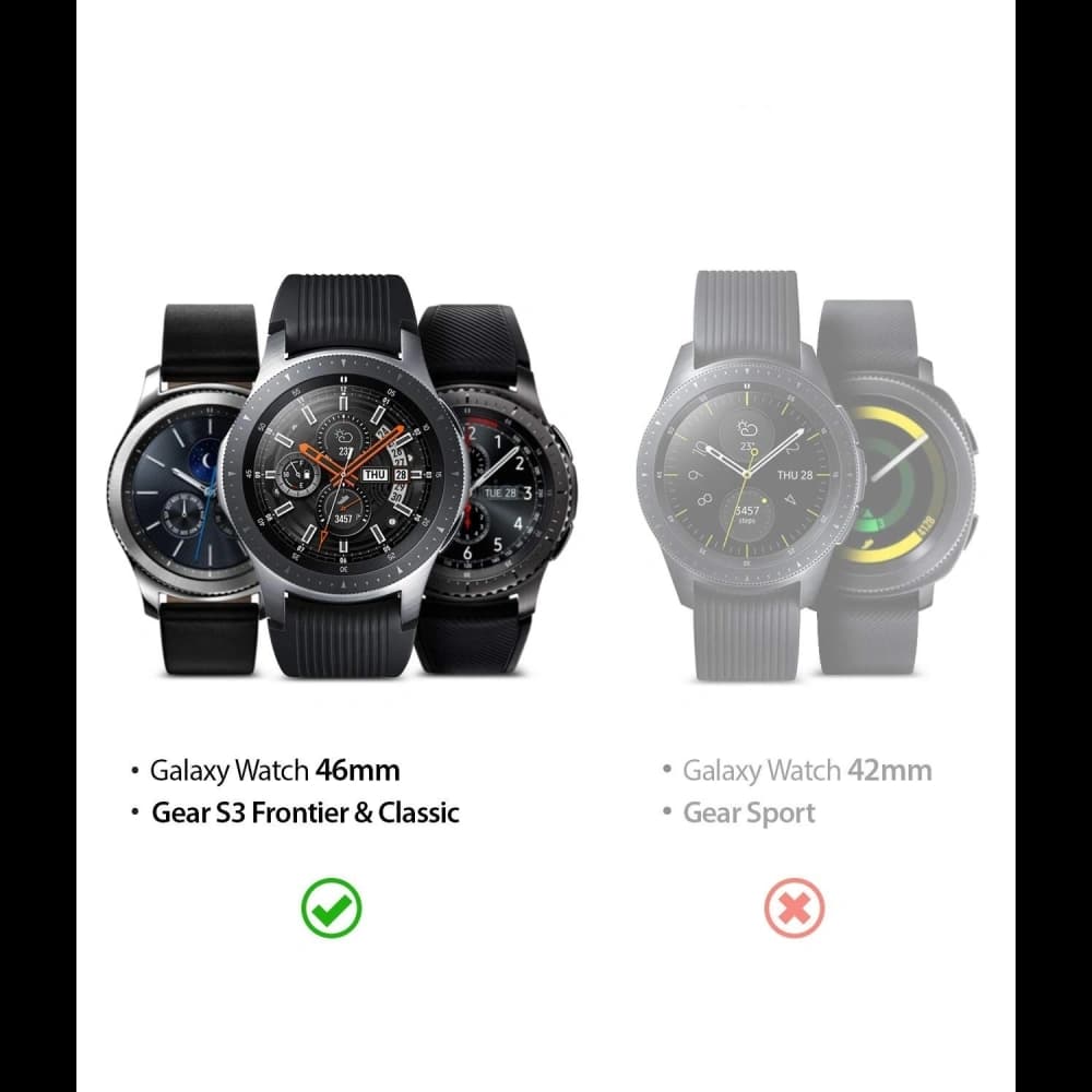 Tachymeterabdeckung Ringke Samsung Galaxy Gear S3/Watch 46mm gestreiftes Edelstahl silber GW-46-12 - 7