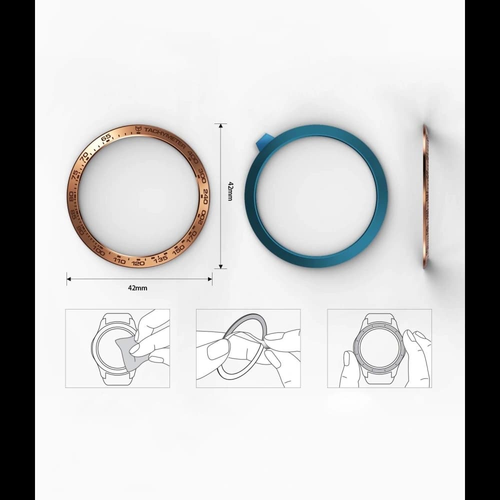 Tachymeter-Abdeckung Ringke Samsung Galaxy Sport/Watch 42mm aus Edelstahl gold GW-42-05 - 6