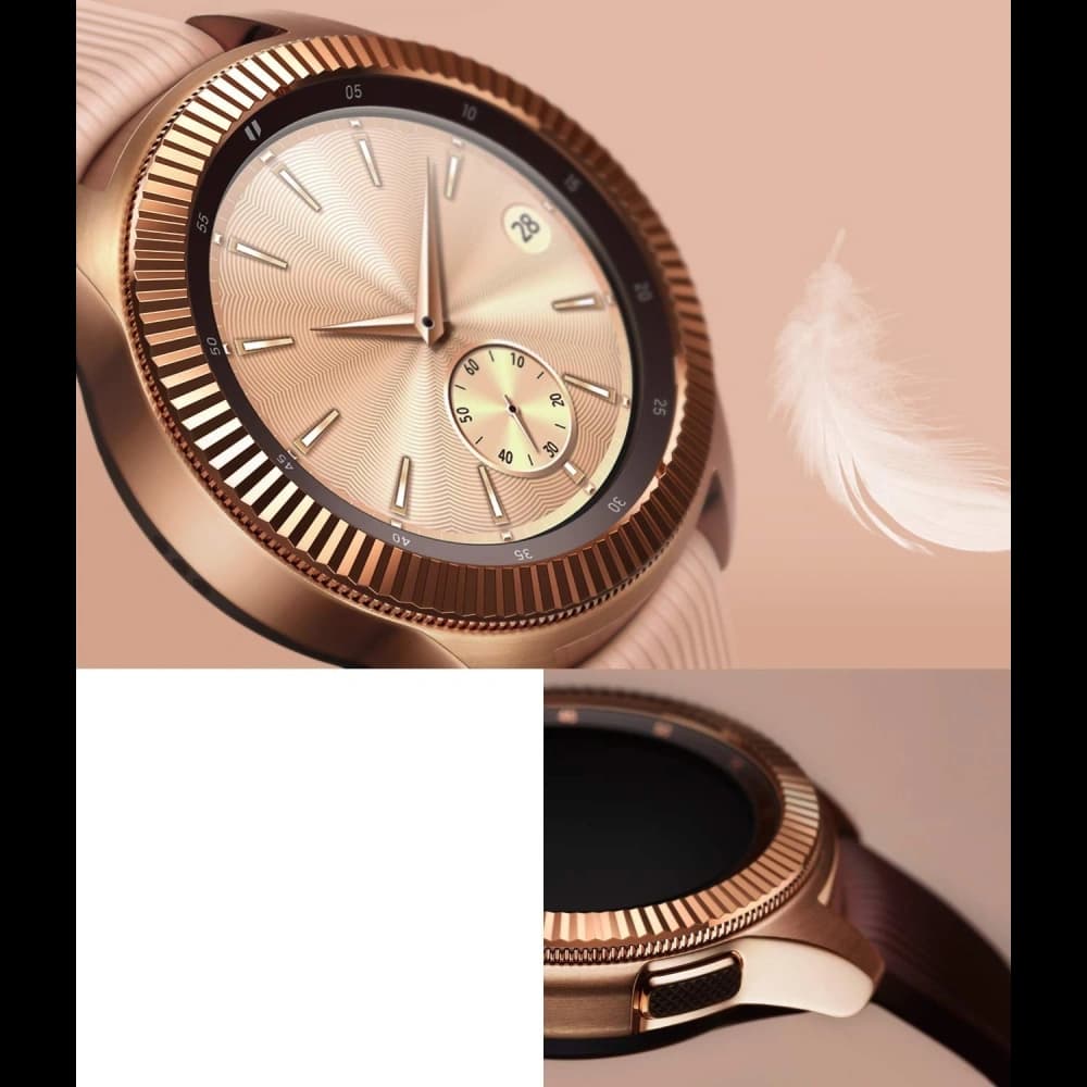 Tachymeter-Abdeckung Ringke Samsung Galaxy Sport/Watch 42mm gestreiftes Edelstahl-Gold GW-42-06 - 3
