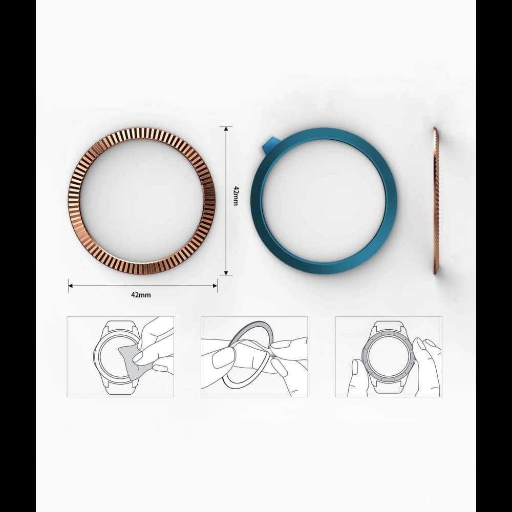 Tachymeter-Abdeckung Ringke Samsung Galaxy Sport/Watch 42mm gestreiftes Edelstahl-Gold GW-42-06 - 6