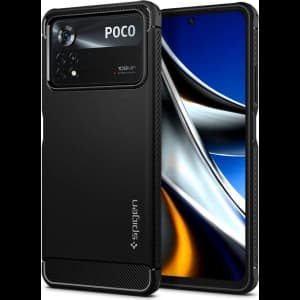 Case Spigen Rugged Armor POCO X4 Pro 5G Matt Schwarz