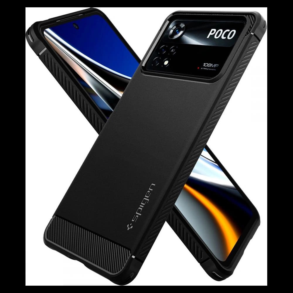 Case Spigen Rugged Armor POCO X4 Pro 5G Matt Schwarz - 6