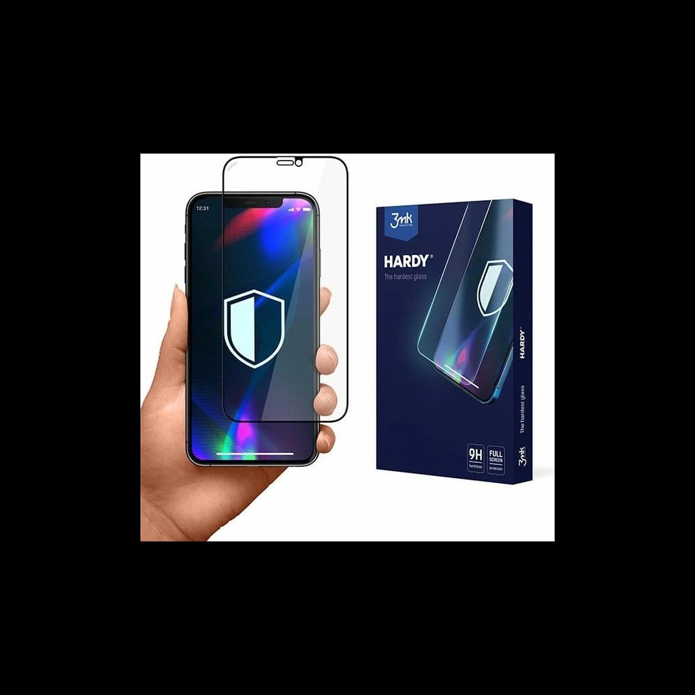 Gehärtetes Glas 3MK Hardy Apple iPhone 12 Pro Max schwarz/black - 1