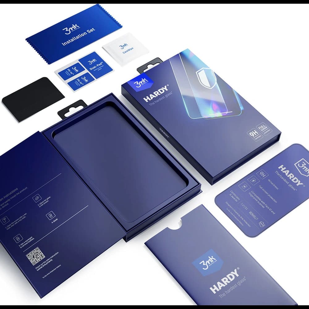 Gehärtetes Glas 3MK Hardy Apple iPhone 11 Pro/XS/X schwarz/black - 3