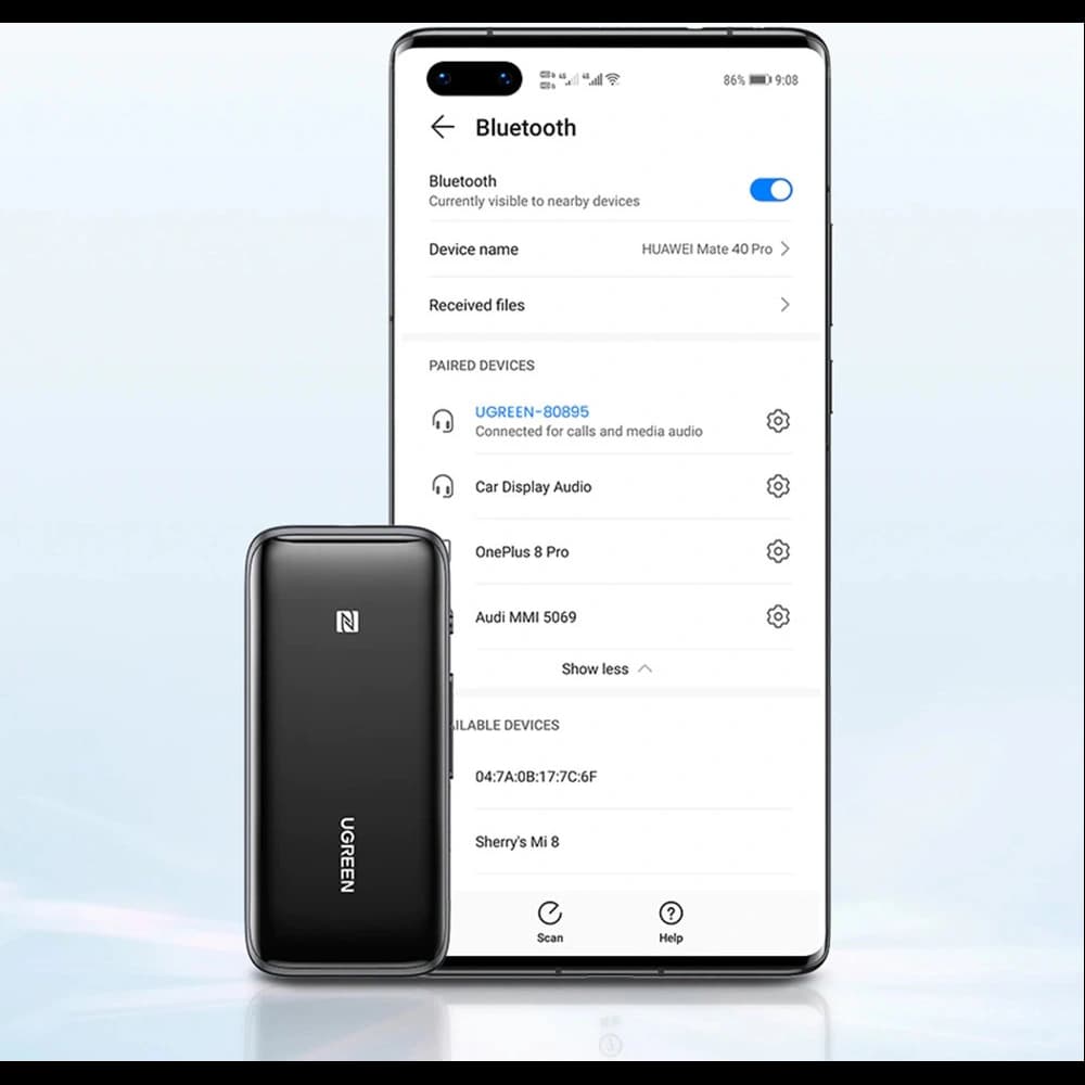 UGREEN CM402 Bluetooth 5.0 aptX HD DAC SBC 3,5mm Mini-Klinke Schwarz - 9