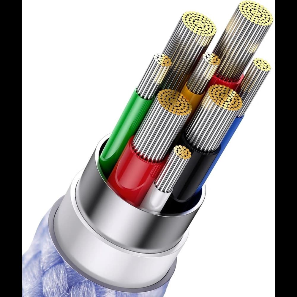 Baseus Flash Series II USB Type C / USB Type A cable - USB Type C / Lightning / micro USB 100 W 1.5 m purple - 6